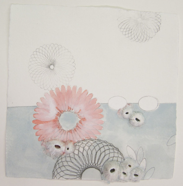 Works on paper by artist Sarah Lutz, collaboration with Beth Dary