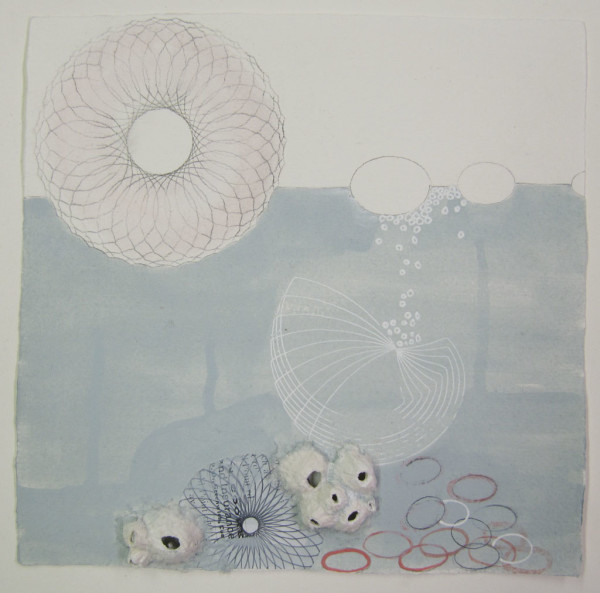 Works on paper by artist Sarah Lutz, collaboration with Beth Dary