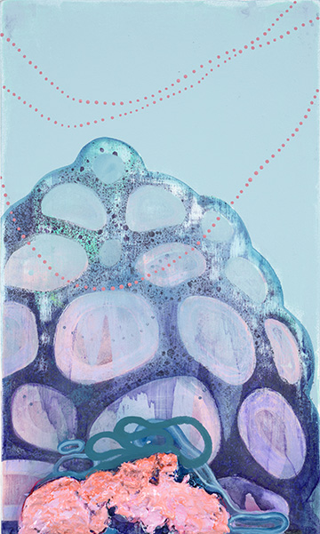 Domino XXVlll, 2026, oil on panel, 10 x 6 inches - artwork by Sarah Lutz