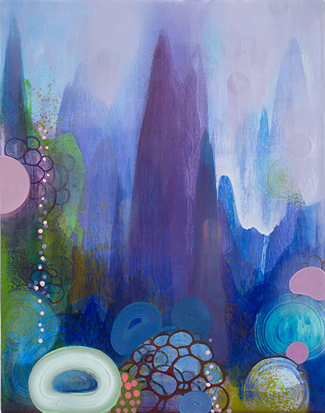 Lotus Garden ll, 2026, oil on linen, 14 x 11 inches - artwork by Sarah Lutz